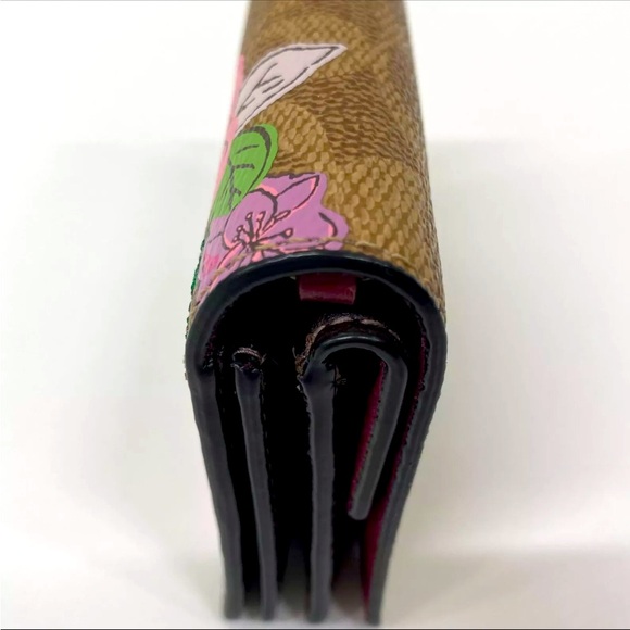 Coach Floral Print Wallet - Brown and Pink Crossbody - Picture 9 of 16